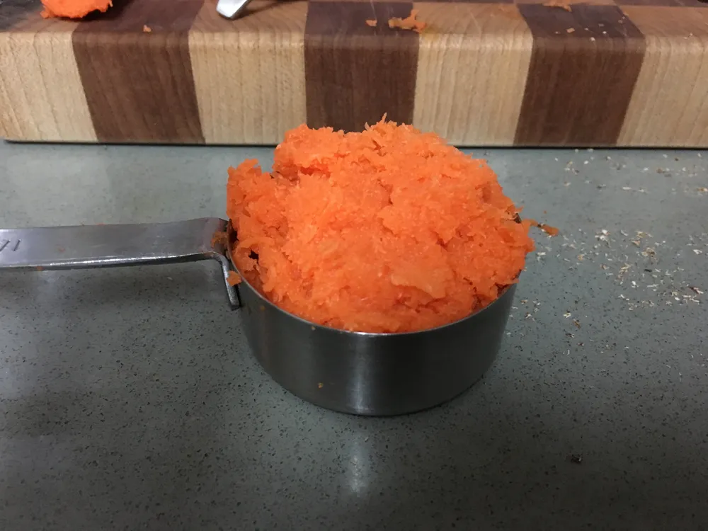 Grated carrots.