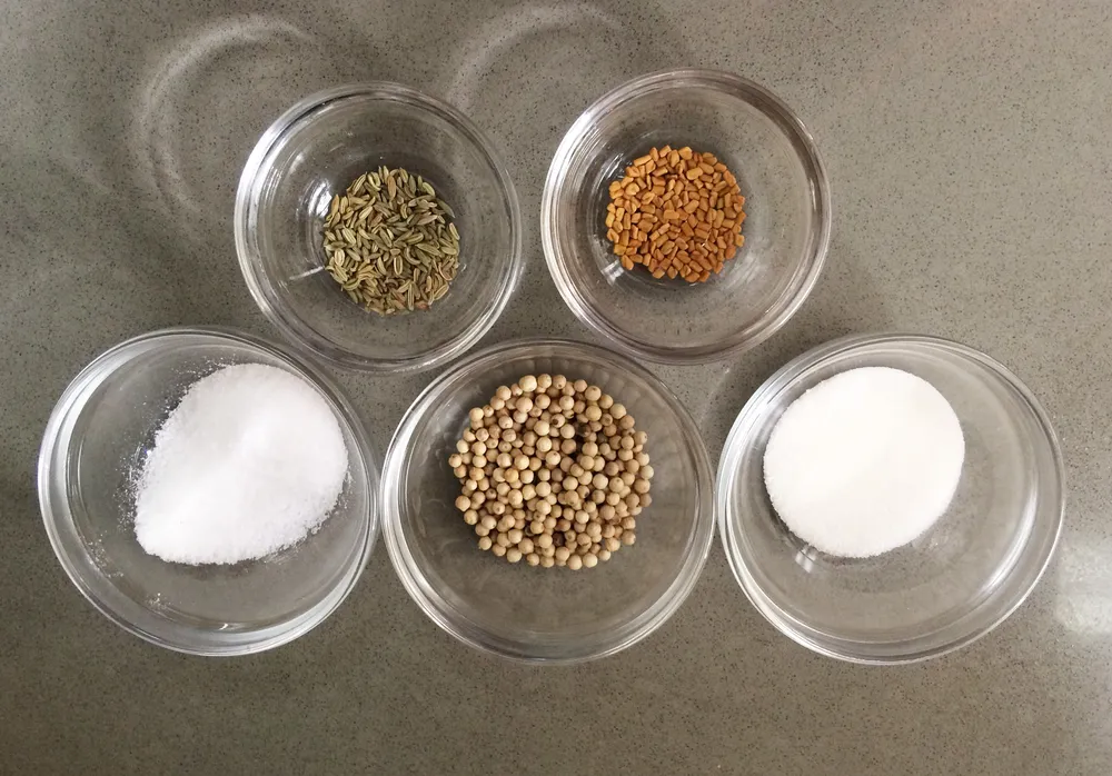 The ingredients before grinding.